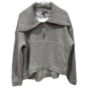 Sweaty Betty Restful Boucle Half Zip‎ Sweatshirt Gray Size 6